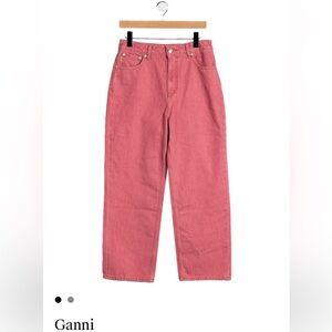 Ganni Pink Denim High Rise Jeans